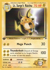 Lt. Surge's Raichu - 28/132 - Rare - 1st Edition